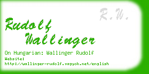 rudolf wallinger business card